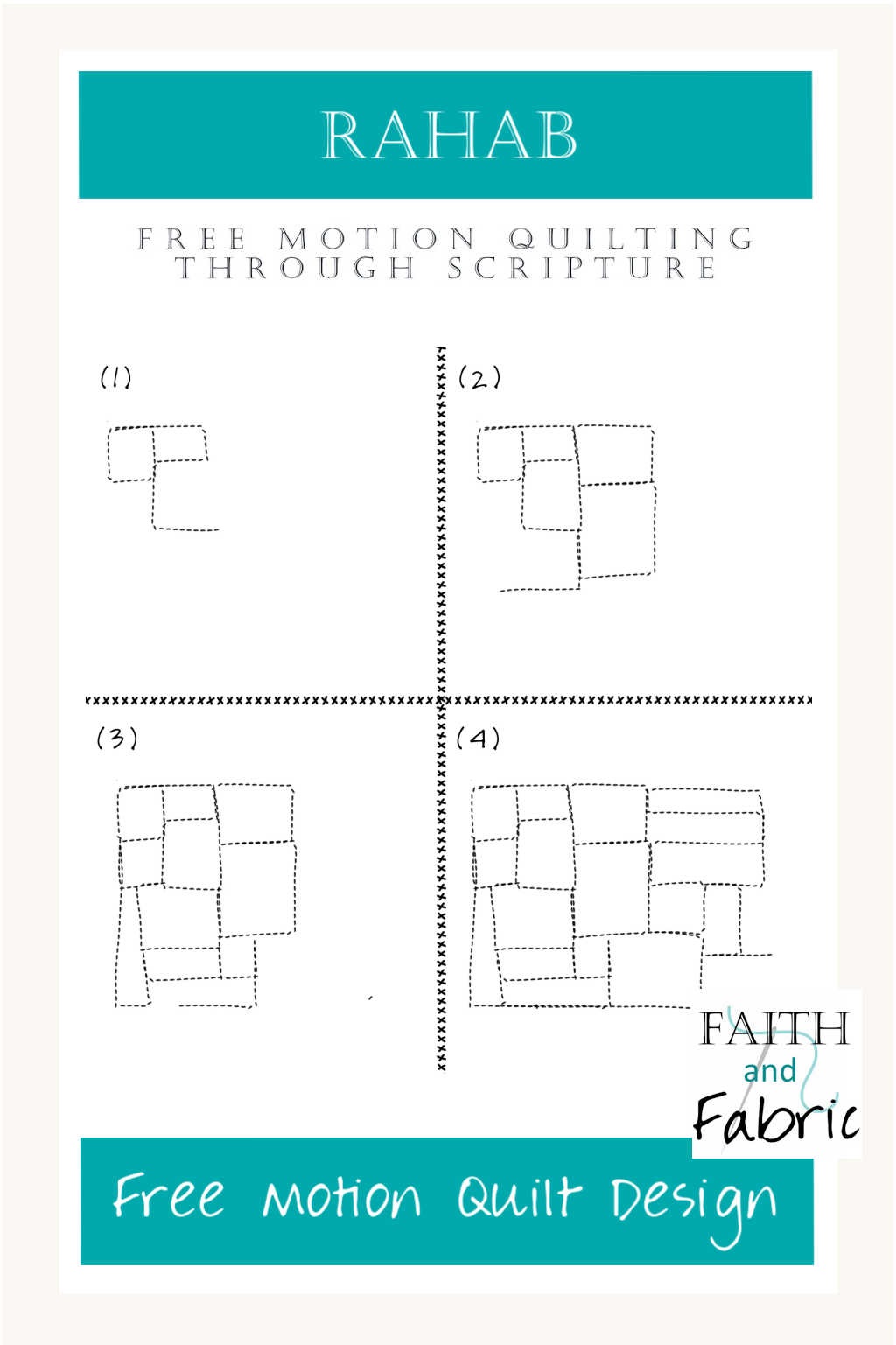 Learn to free motion quilt with faith-inspired designs! This design, inspired by the brick walls of Jericho, celebrates the strength of Rahab.