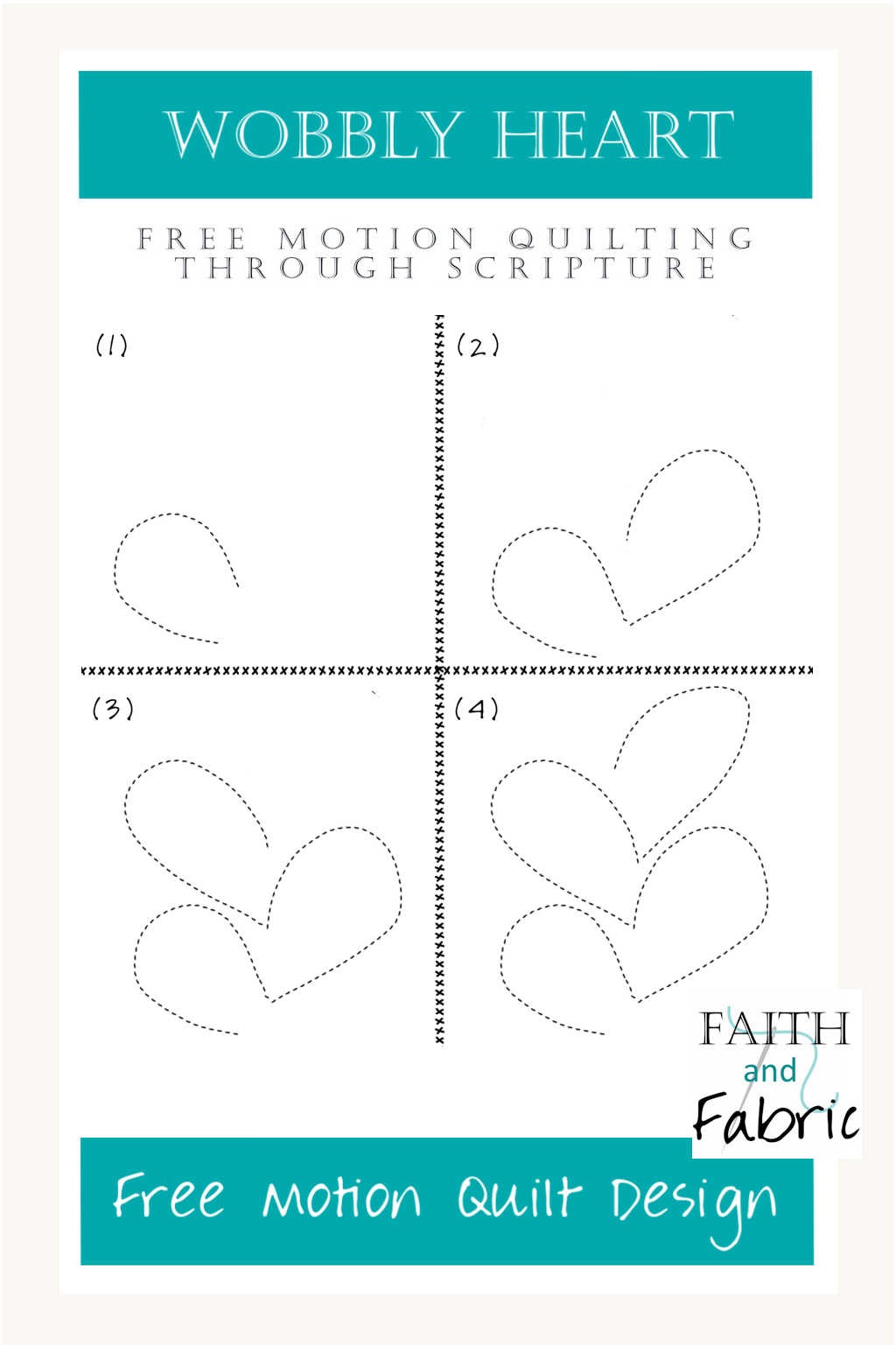 How to Free Motion Quilting Design Wobbly Hearts Feathers – Faith and Fabric