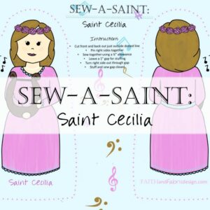 Sew a Saint St Cecilia Fabric Catholic Header Music Musician