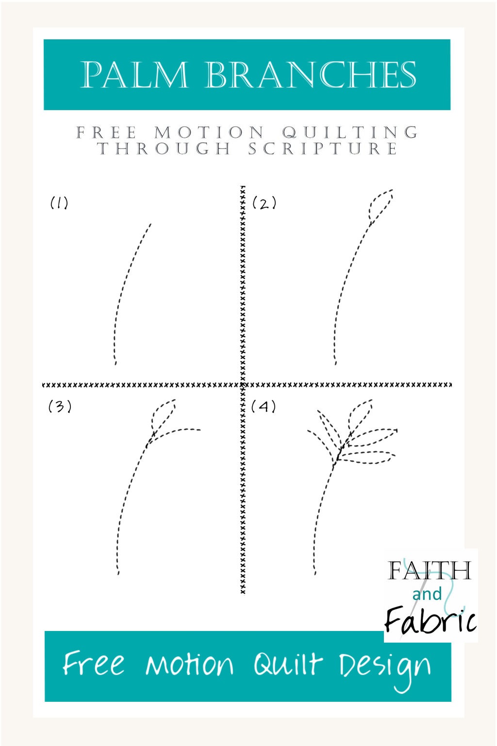 Sew beautiful palm branches with this free motion quilting design! We'll show you, step by step, how to free motion quilt natural-looking palm fronds in just three key steps. Includes bonus FMQ video tutorial!