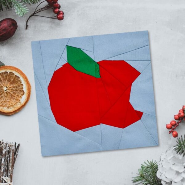 Recreate the bite that changed mankind's trajectory - with a single taste of an apple in this quilt block pattern.