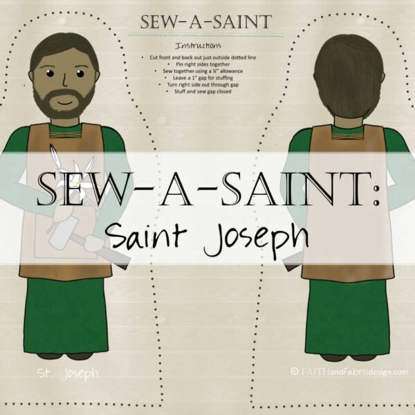 Sew your own Saint Joseph Sew-a-Saint doll with this adorable all cotton fabric panel!