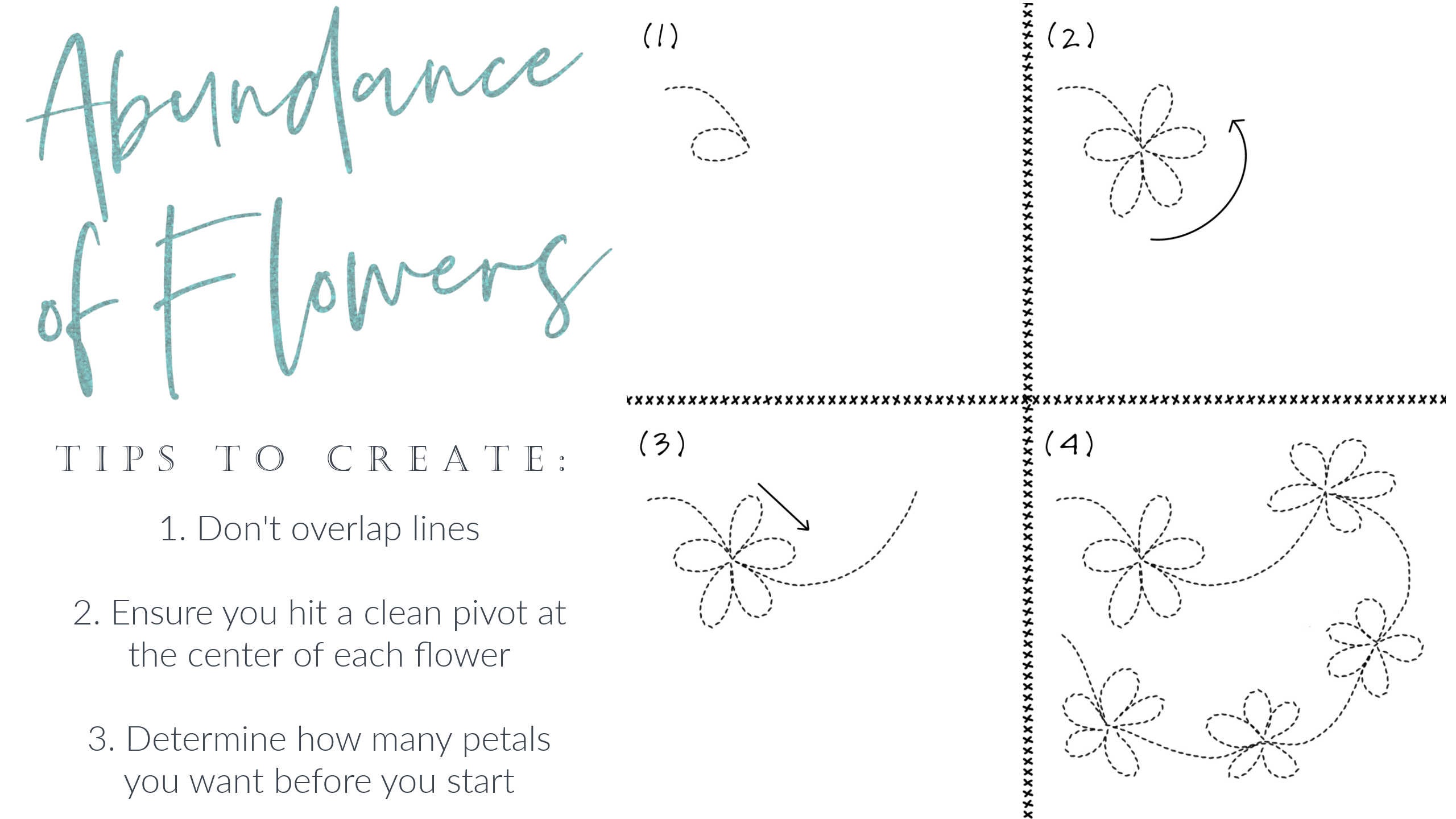 Learn How to Free Motion Quilt Flowers and Daisies with this tutorial (includes bonus video!)