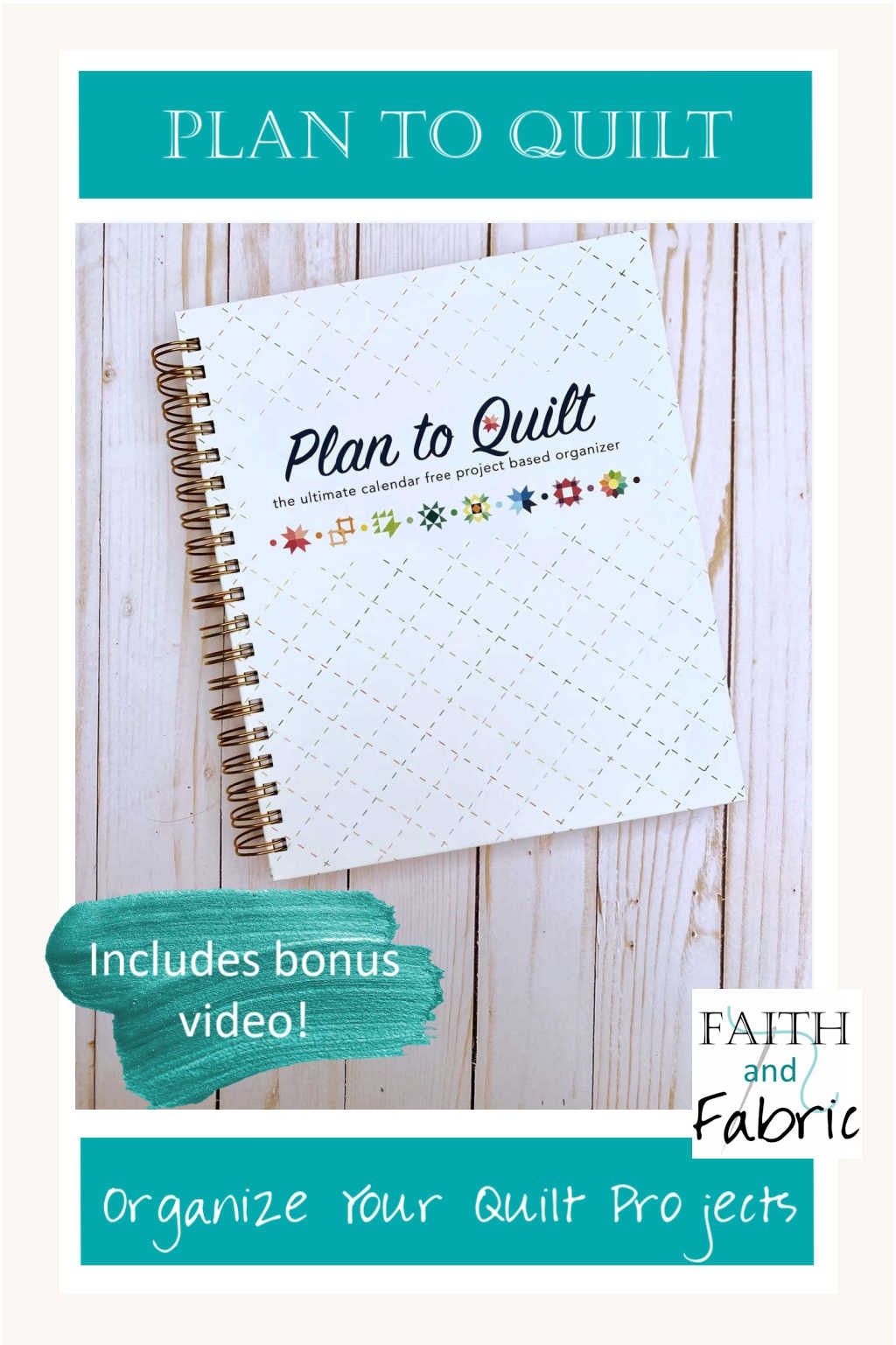 Do you have fabrics, patterns, and quilt notes all over your sewing studio? Let's get them organized with Plan to Quilt, the undated project planner designed for quilters!