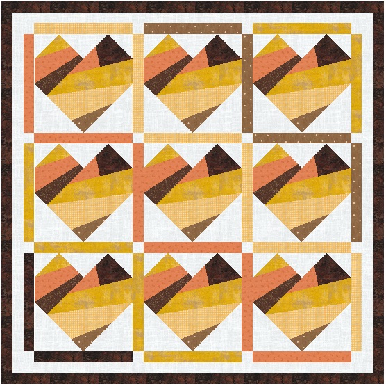 Sew a scrappy improv-style heart using this foundation paper pieced quilt pattern