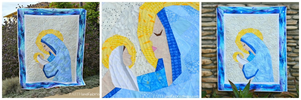 Mary Jesus Christian Quilt Pattern Collage