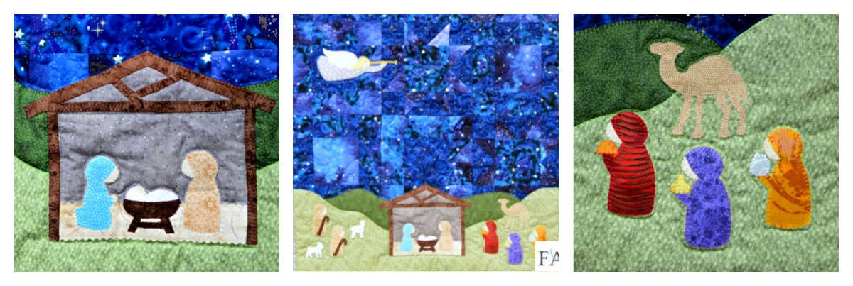 Silent Night Nativity Christmas Quilt Pattern Collage