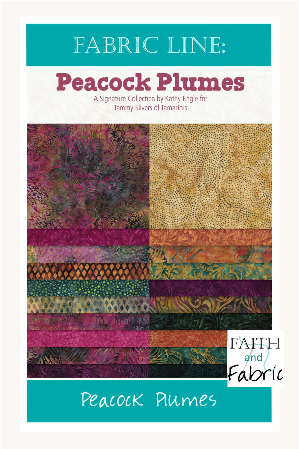 Peacock Plumes Fabric by Island Batik
