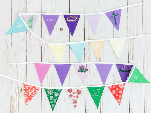 Tutorial How to Make Reversible Bunting for Advent Christmas Lent Easter 00000