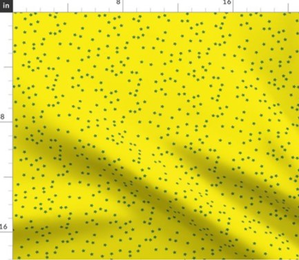 Our Lady of Guadalupe Fabric Yellow Blue Stars