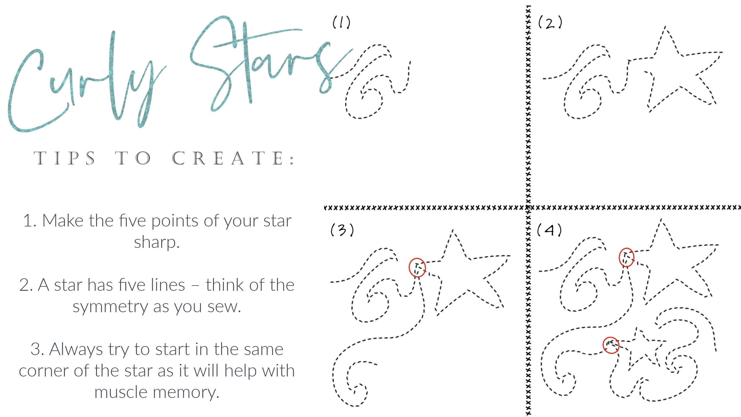 Learn How to Free Motion Quilt Curly Stars with this Video Tutorial