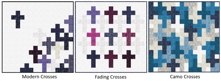 Christian Crosses Three Ways Quilt Pattern Vertical