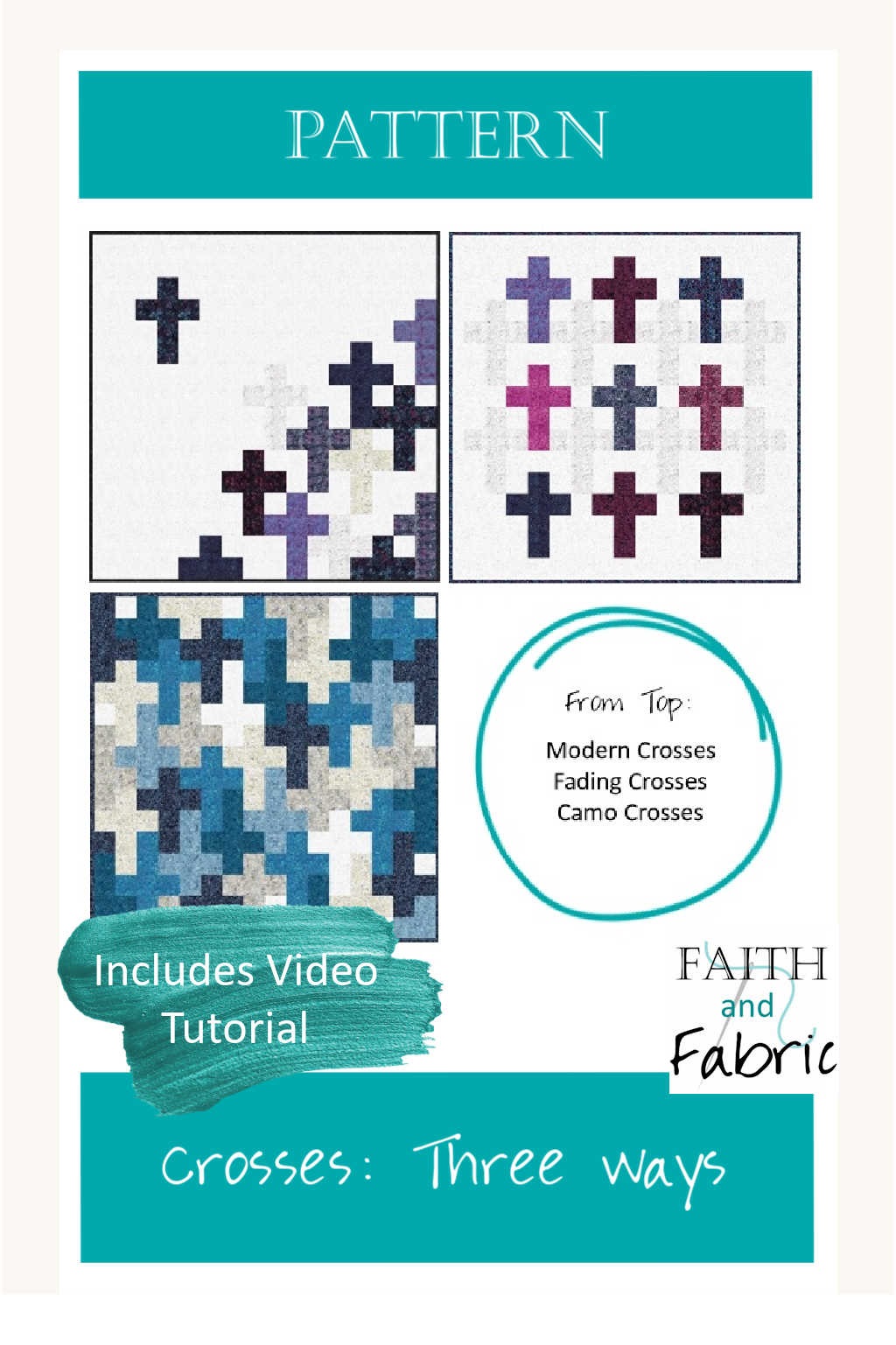Create not one but THREE different cross quilt patterns!