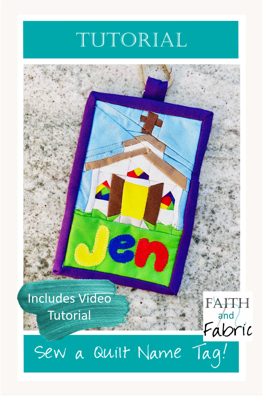 Tutorial How to Sew Make a Quilt Name Tag
