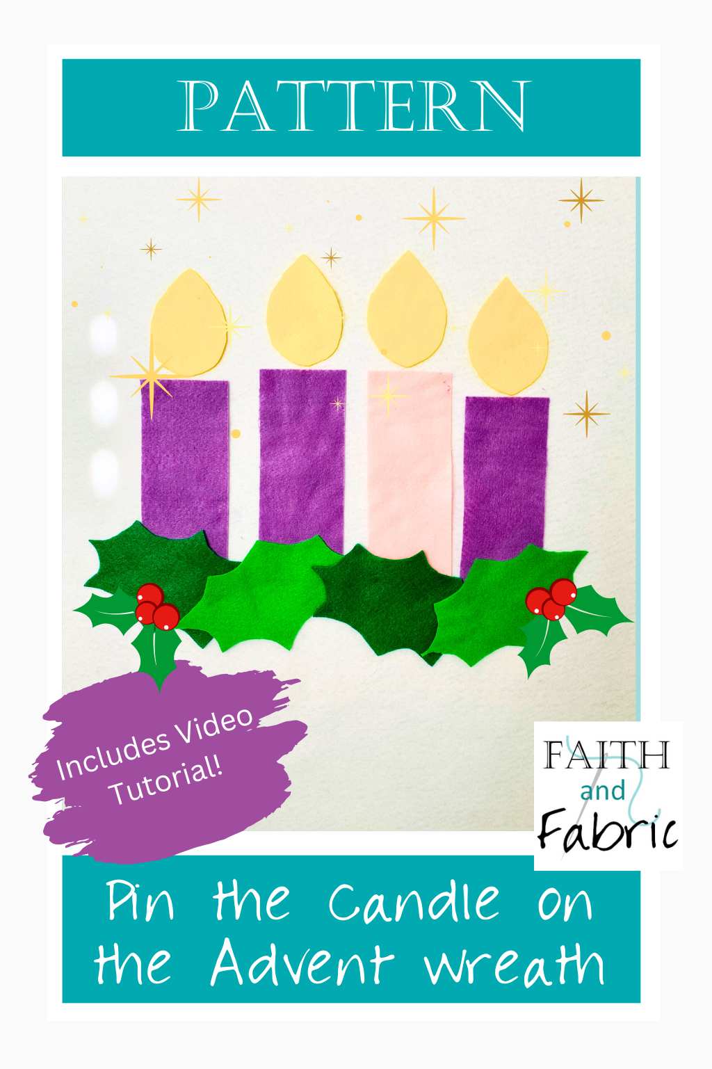 Advent Youth Group Game Pin Candle Wreath Vertical