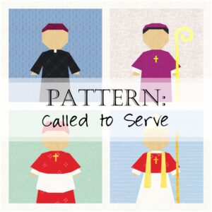 Pope Bishop Priest Quilt Block Called to Serve Pattern Header