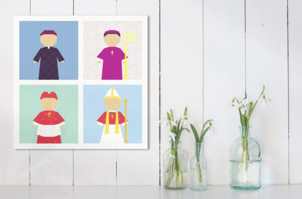Pope Bishop Priest Quilt Block Called to Serve Pattern Wide