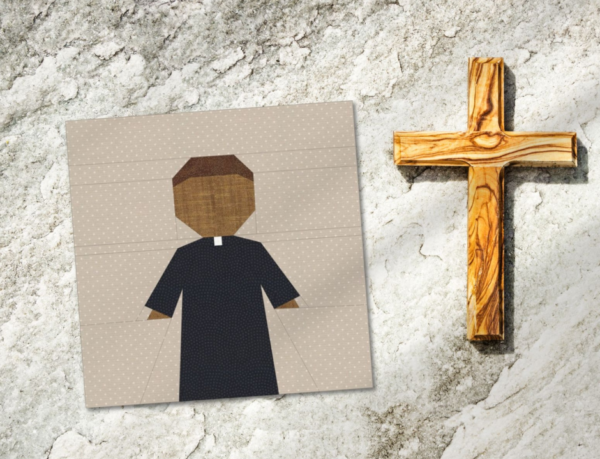 Priest Quilt Block Pattern Flat Lay
