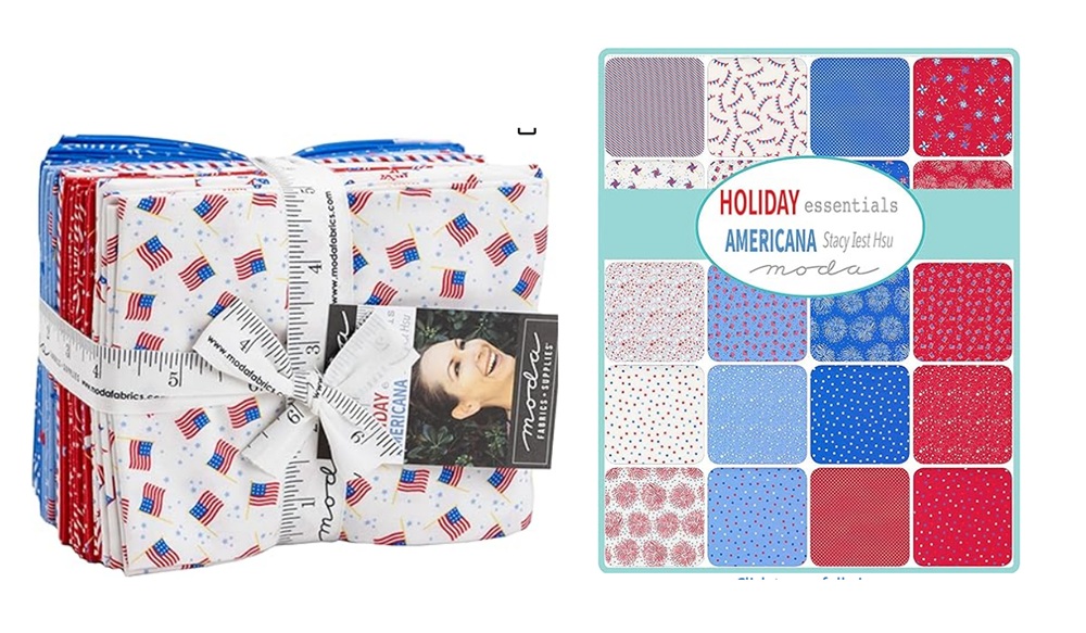 Fabric Selection for Patriotic Christian Cross Quilt