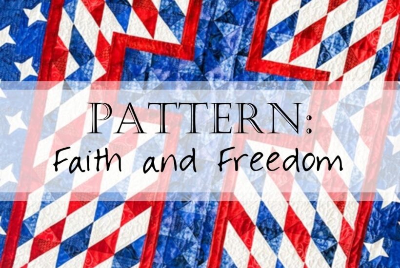 Quilt Faith Freedom Americana Patriotic Christian Cross Header