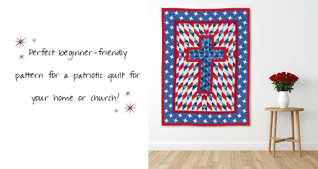 Faith and Freedom Christian Quilt Pattern Hanging Wall